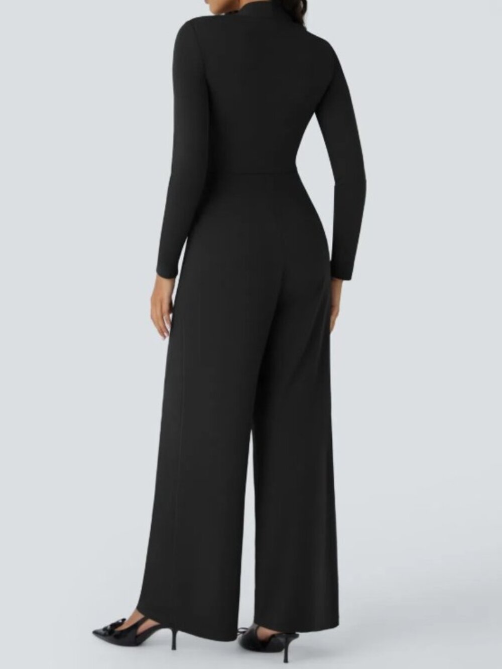 HALARA LONG SLEEVE WIDE LEG JUMPSUIT (SIZES MEDIUM & LARGE REGULAR ) - Picture 2 of 7